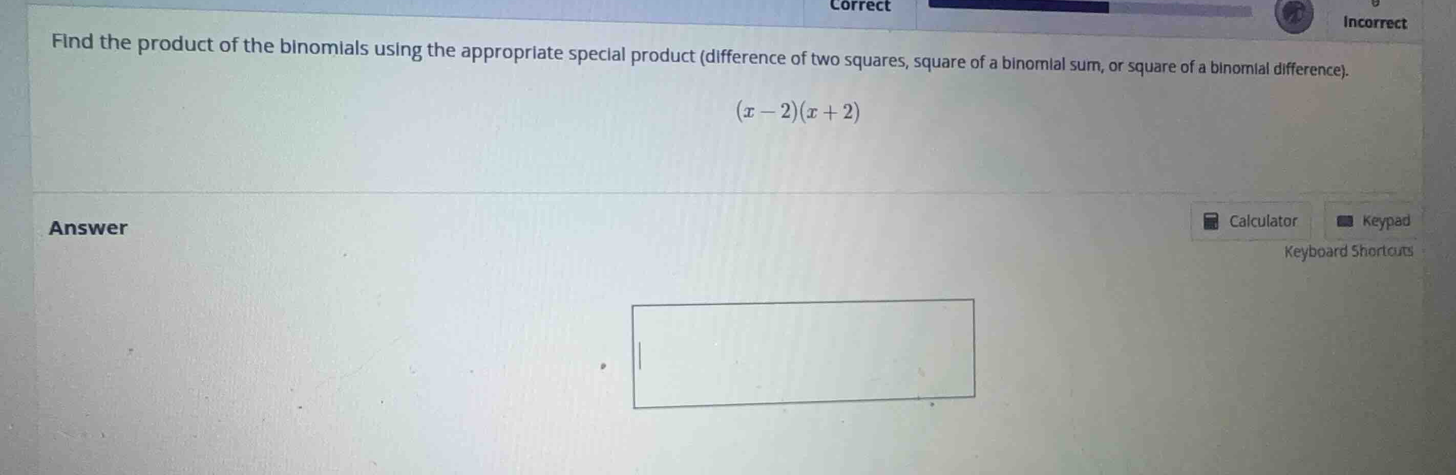 find the product of the binomials using the appropriate special product…