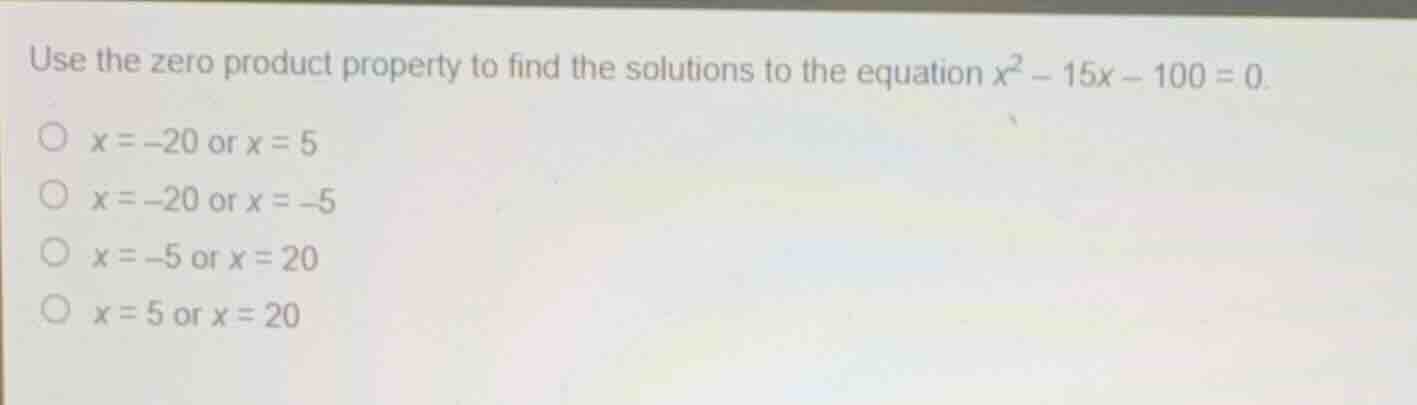 use the zero product property to find the solutions to the equation \\(…