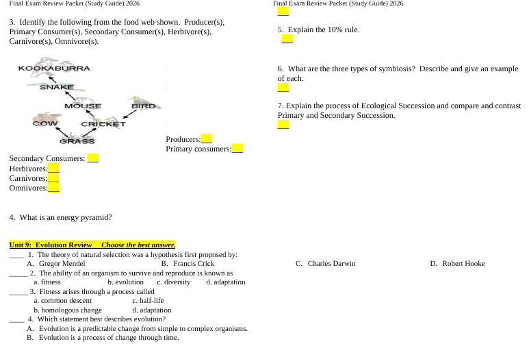 final exam review packet (study guide) 2026 3. identify the following f…