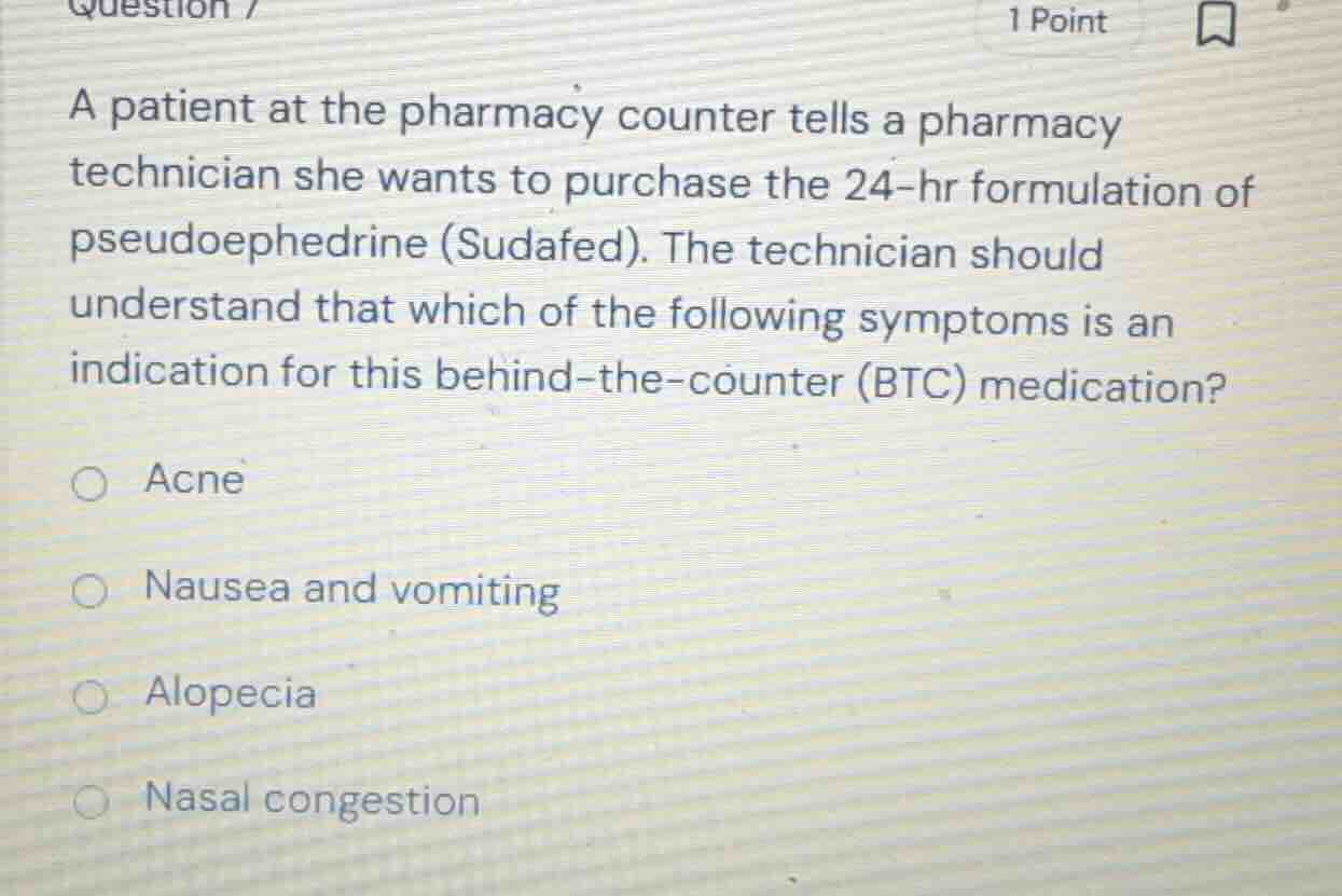 a patient at the pharmacy counter tells a pharmacy technician she wants…