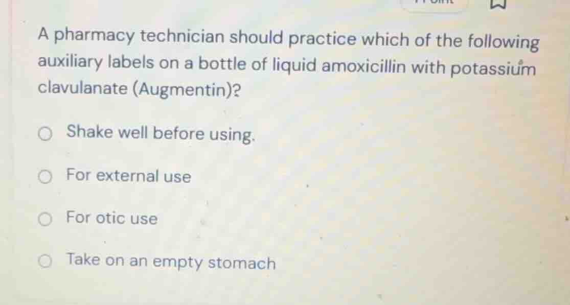 a pharmacy technician should practice which of the following auxiliary …