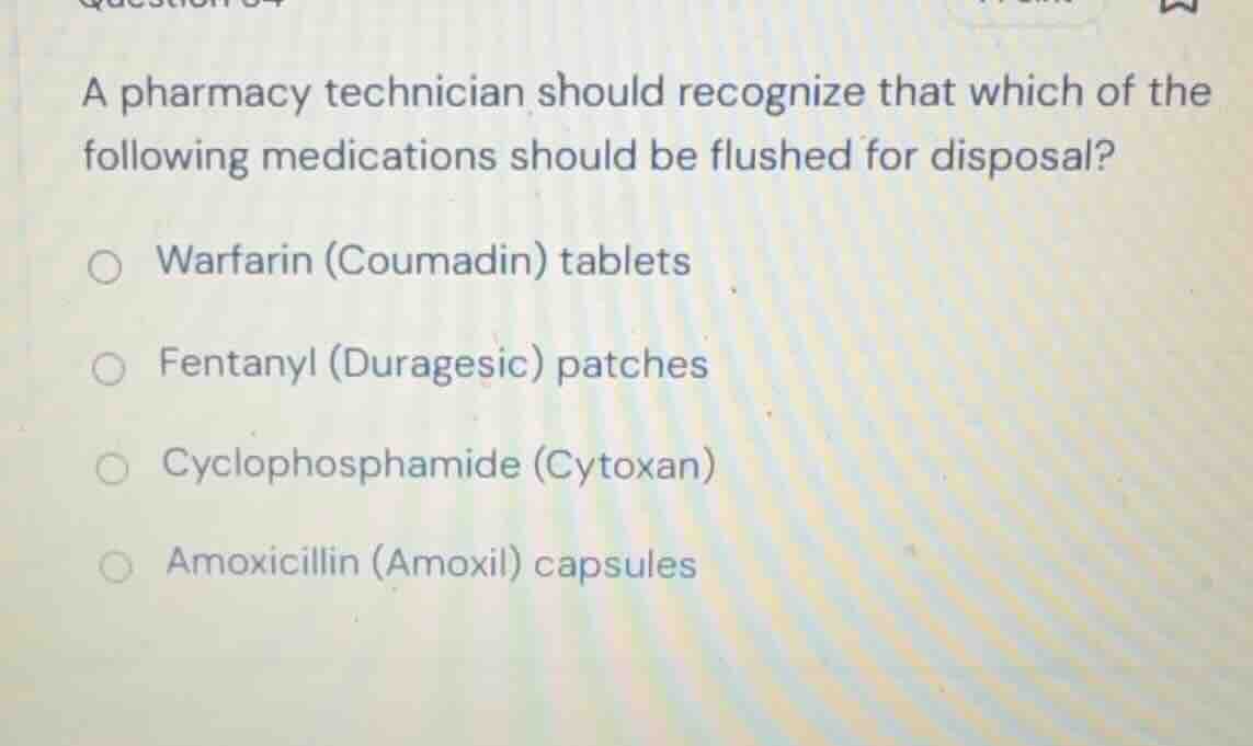 a pharmacy technician should recognize that which of the following medi…