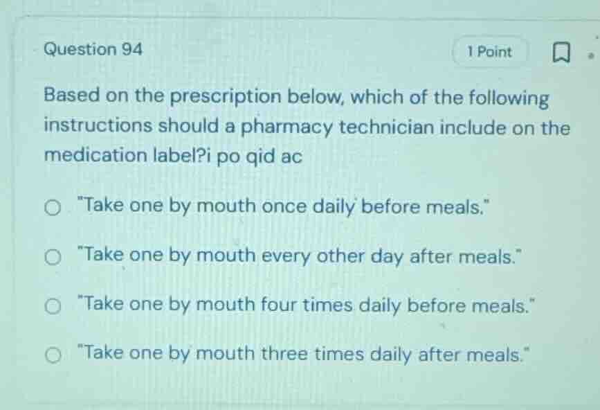 question 94 based on the prescription below, which of the following ins…