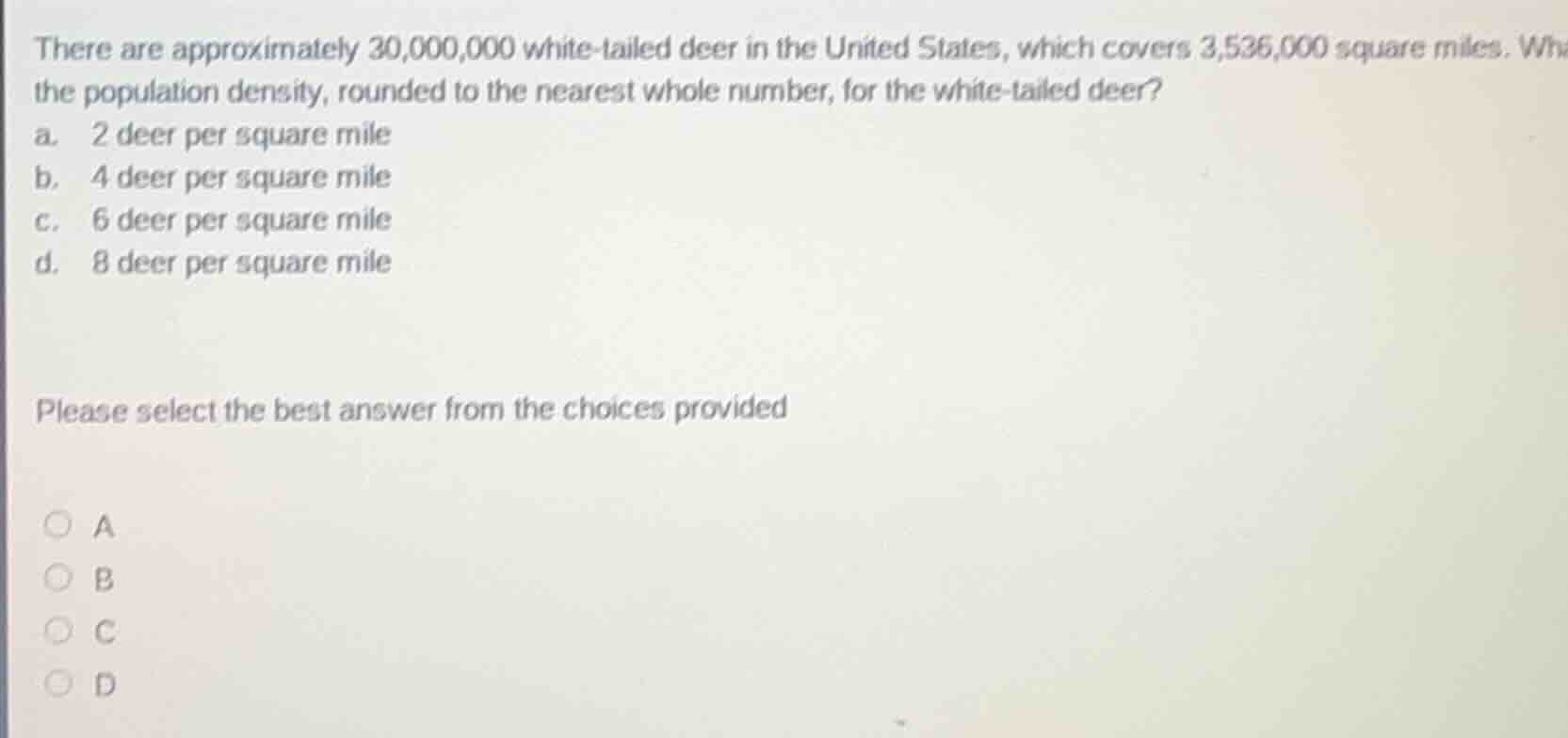 there are approximately 30,000,000 white-tailed deer in the united stat…