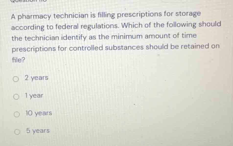 a pharmacy technician is filling prescriptions for storage according to…