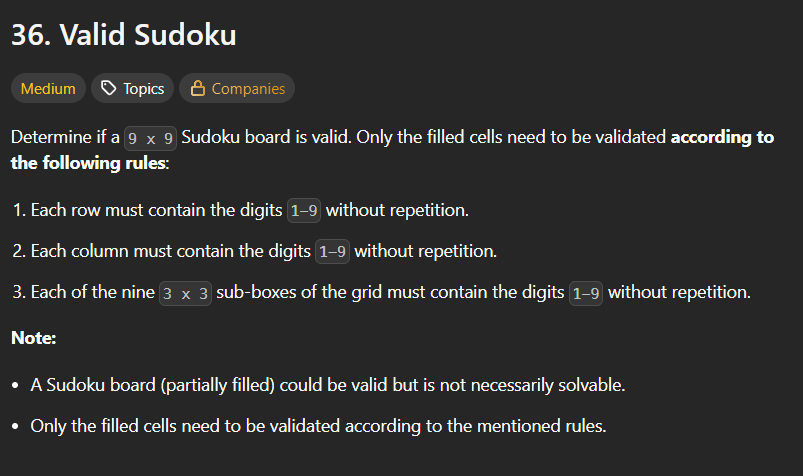 36. valid sudoku determine if a (9 \\times 9) sudoku board is valid. on…
