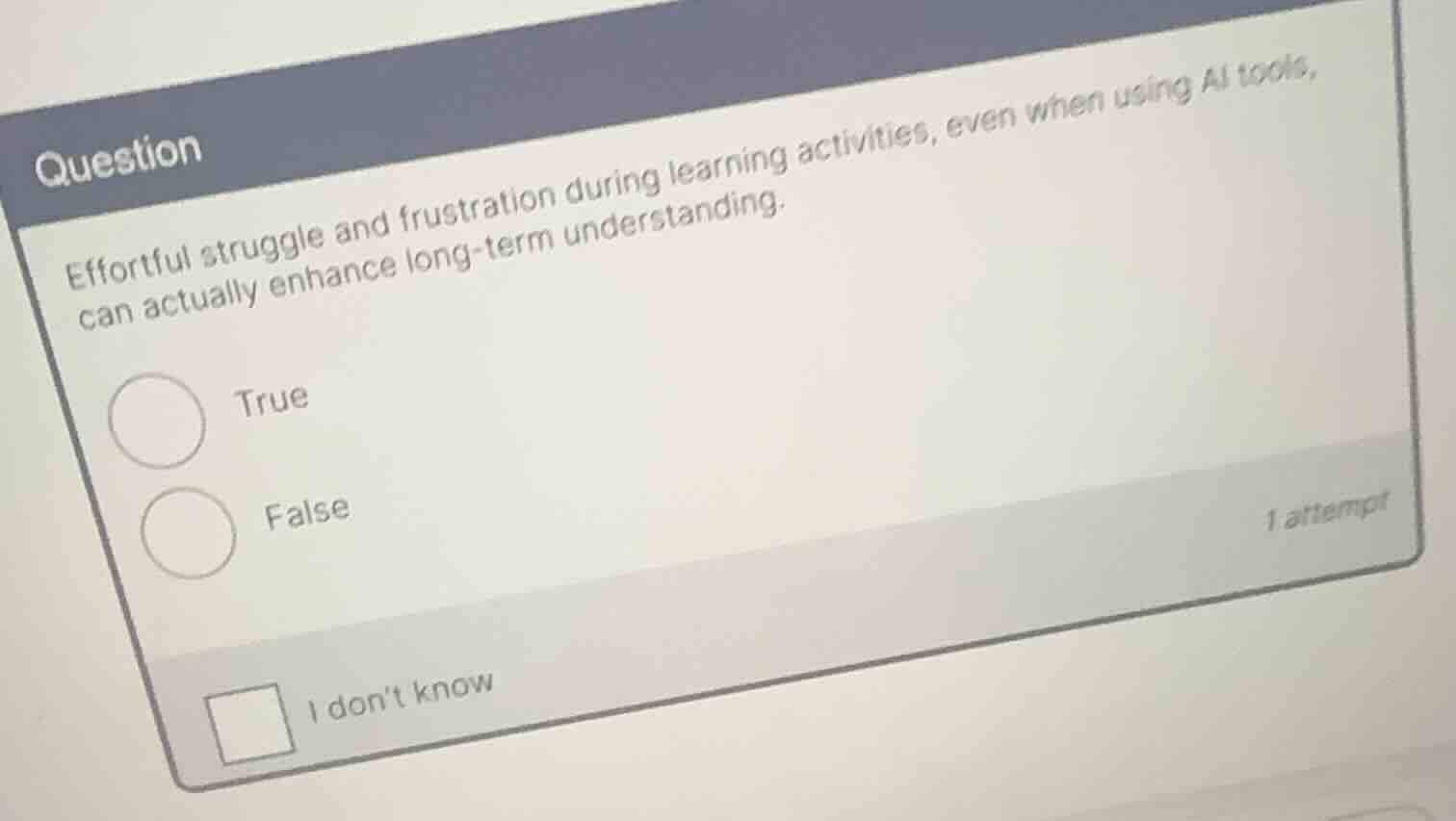 question effortful struggle and frustration during learning activities,…
