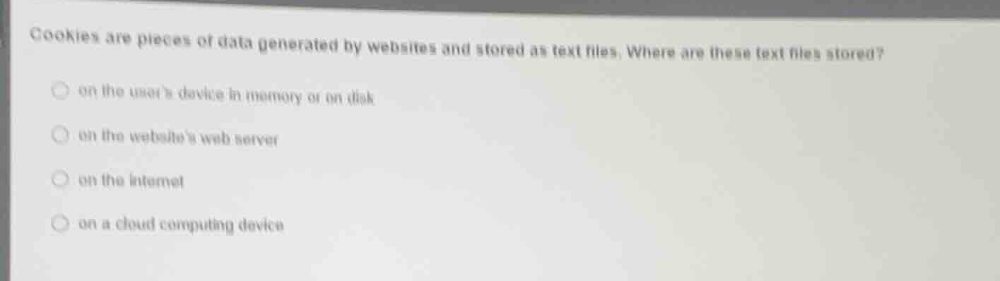 cookies are pieces of data generated by websites and stored as text fil…