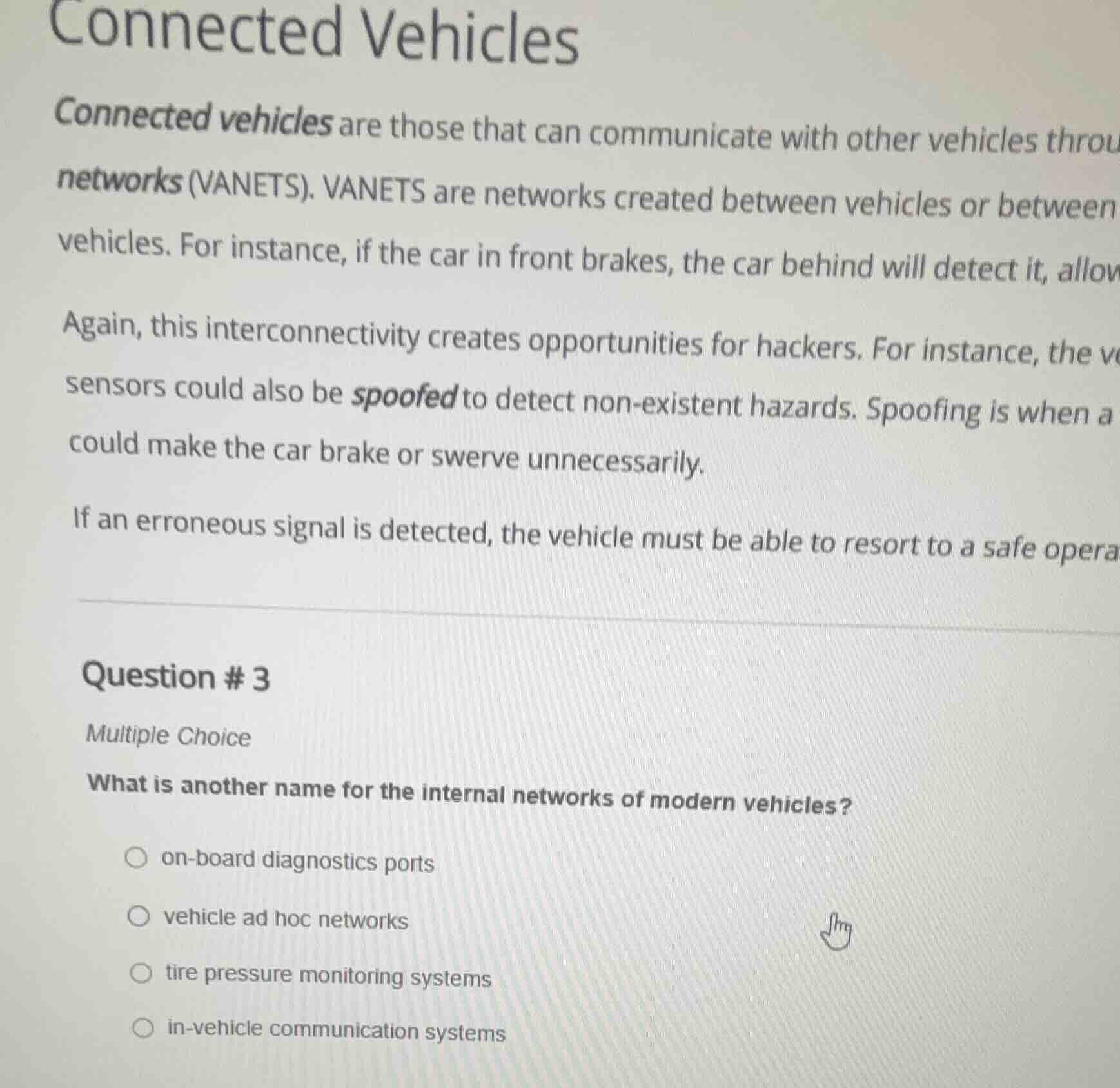 connected vehicles connected vehicles are those that can communicate wi…