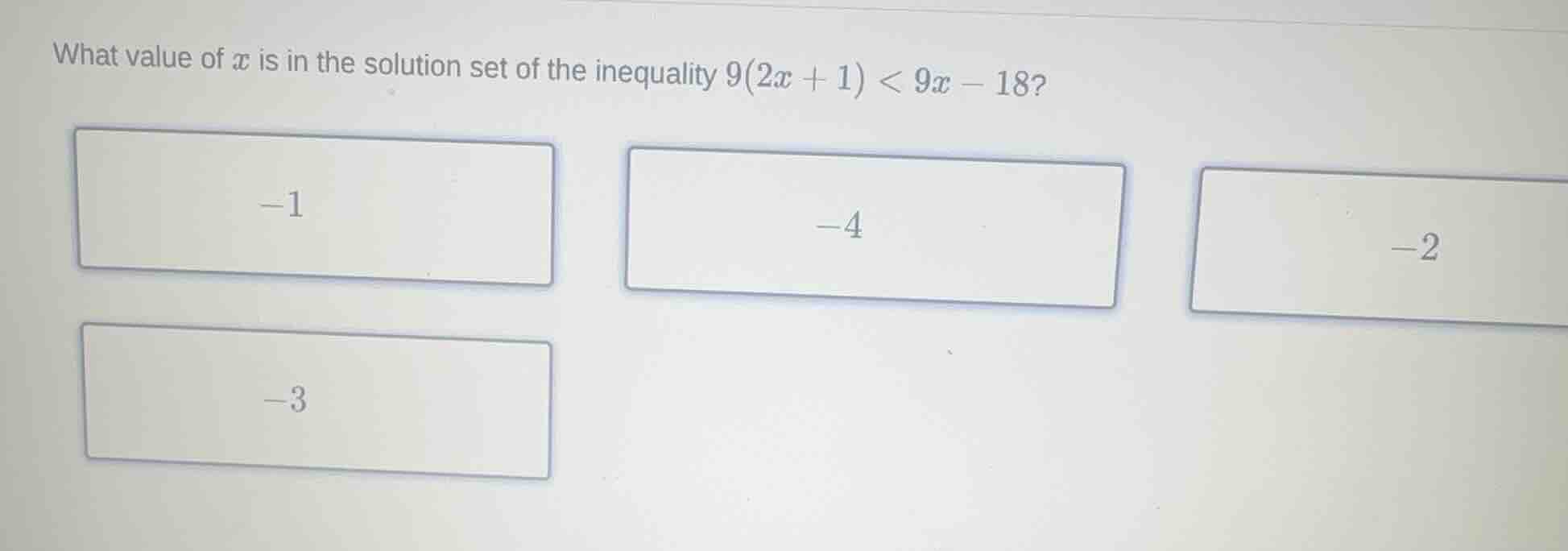 what value of \\(x\\) is in the solution set of the inequality \\(9(2x …