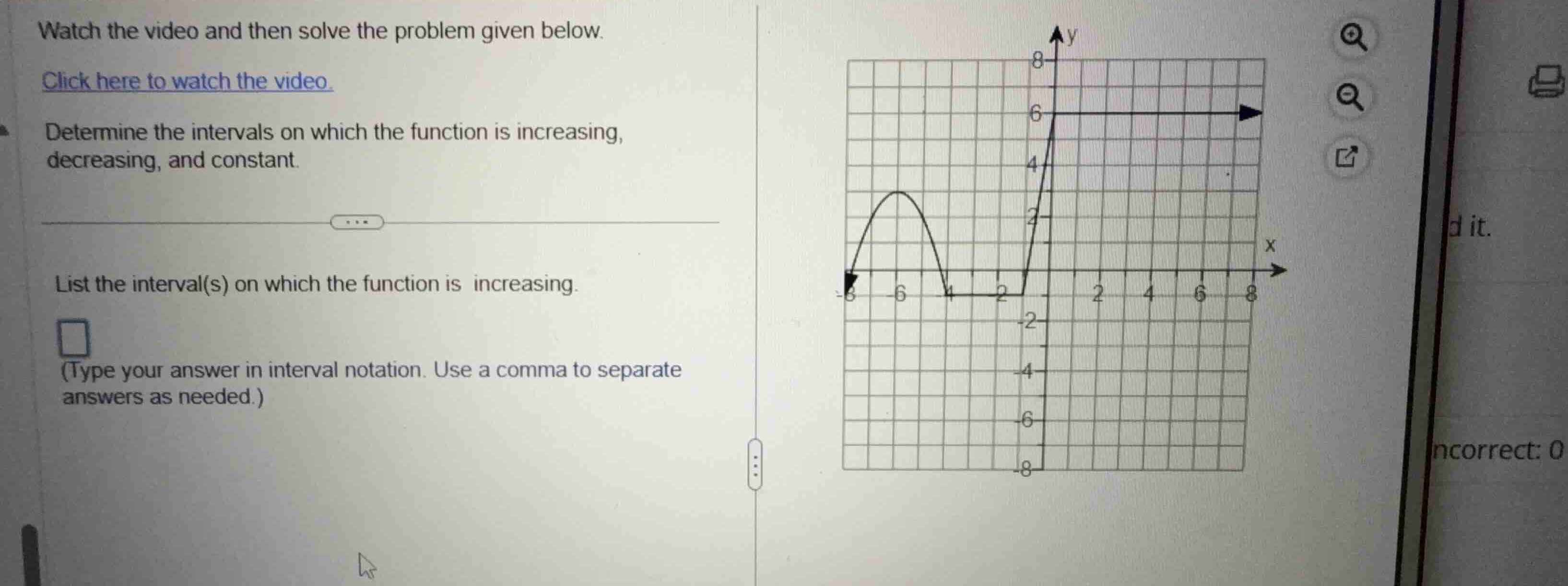 determine the intervals on which the function is increasing, decreasing…