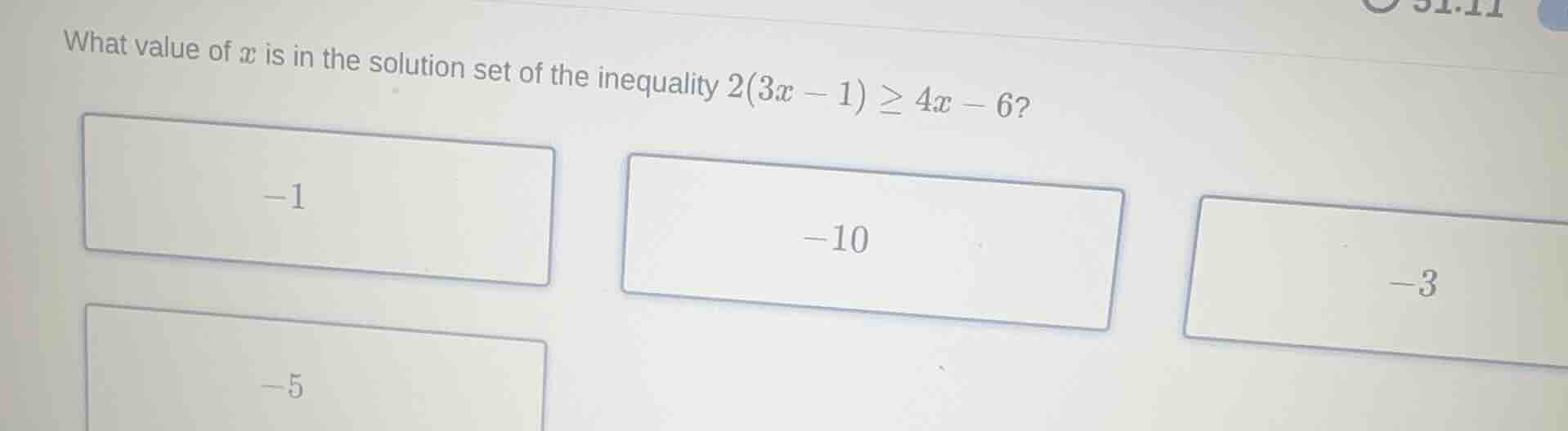 what value of \\(x\\) is in the solution set of the inequality \\(2(3x …