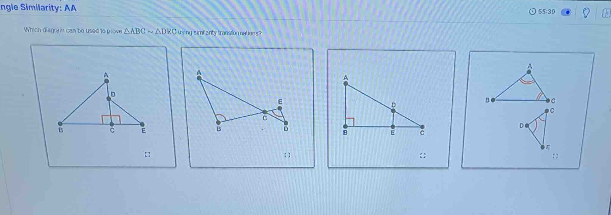which diagram can be used to prove \\(\\delta abc \\sim \\delta dec\\) …