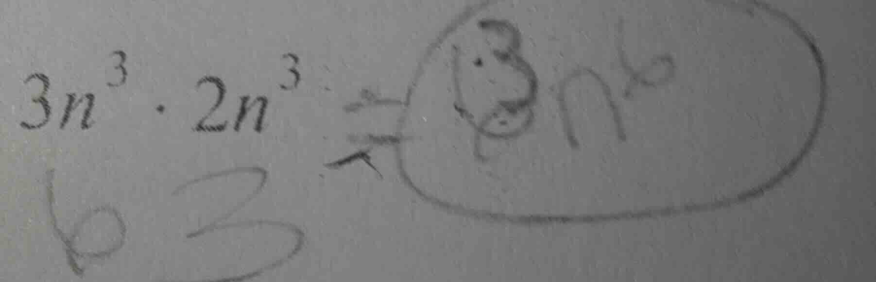 simplify: \\3n^3 \\cdot 2n^3\\