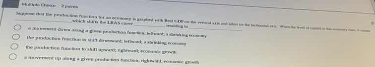 suppose that the production function for an economy is graphed with rea…