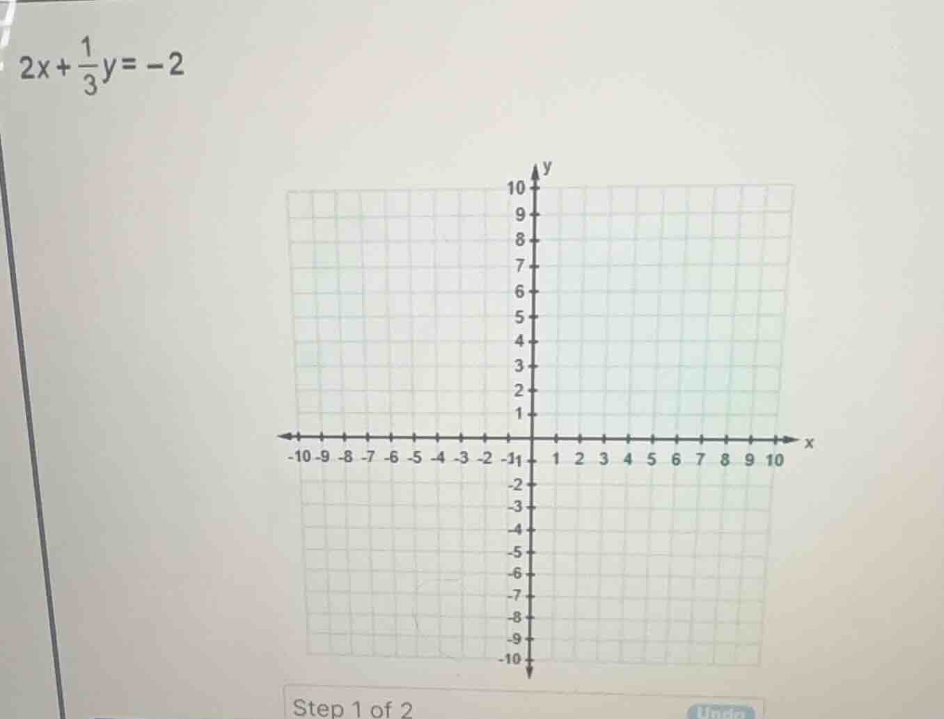 \\2x + \\frac{1}{3}y = -2\\