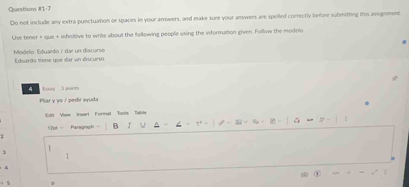 questions #1-7 do not include any extra punctuation or spaces in your a…