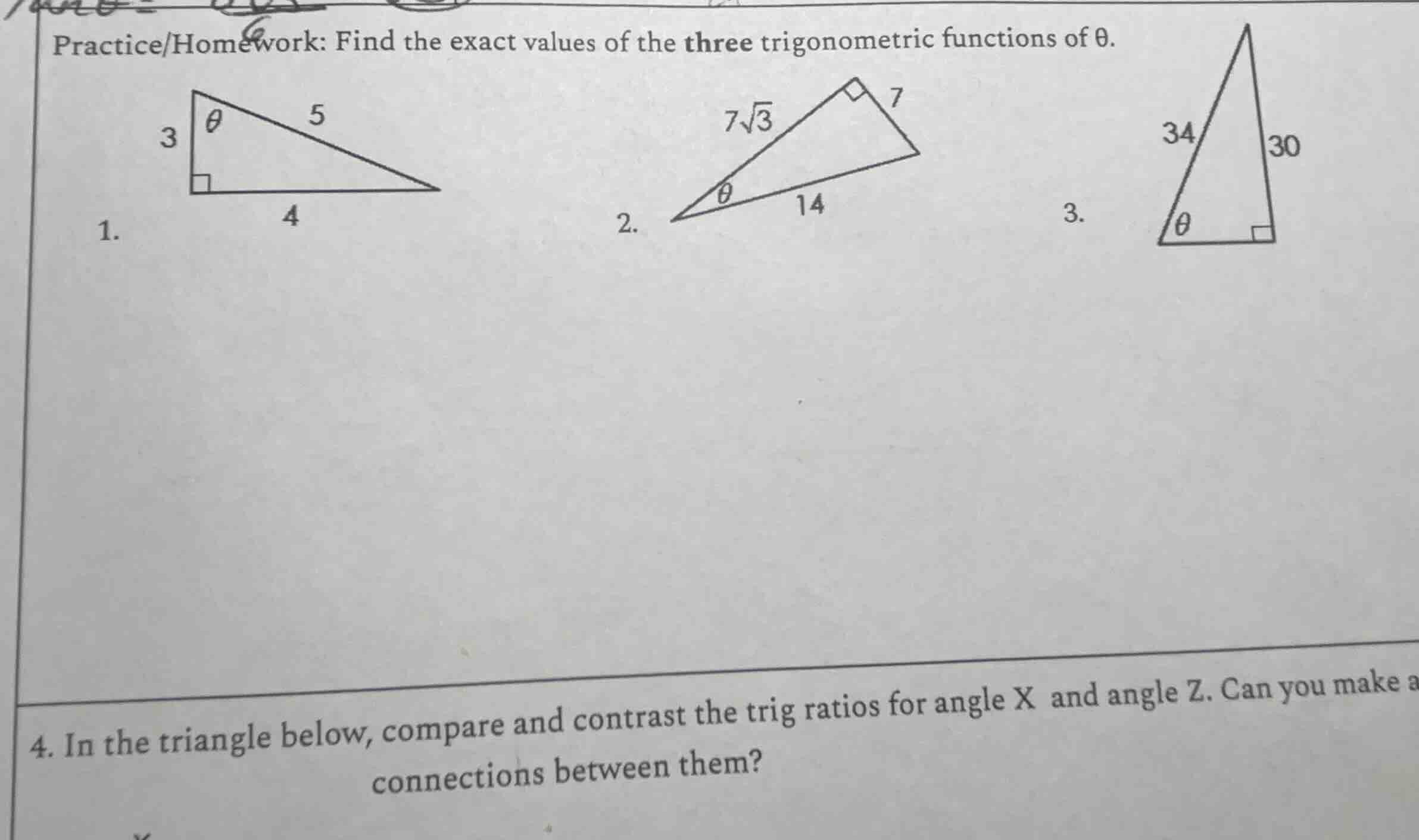 practice/homework: find the exact values of the three trigonometric fun…