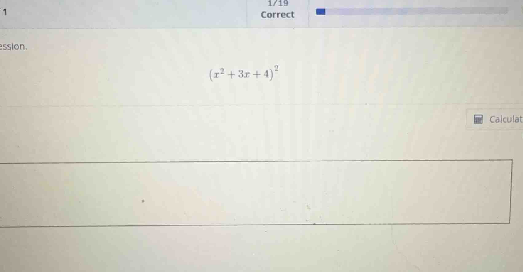 expand the expression. \\(x^2 + 3x + 4)^2\\