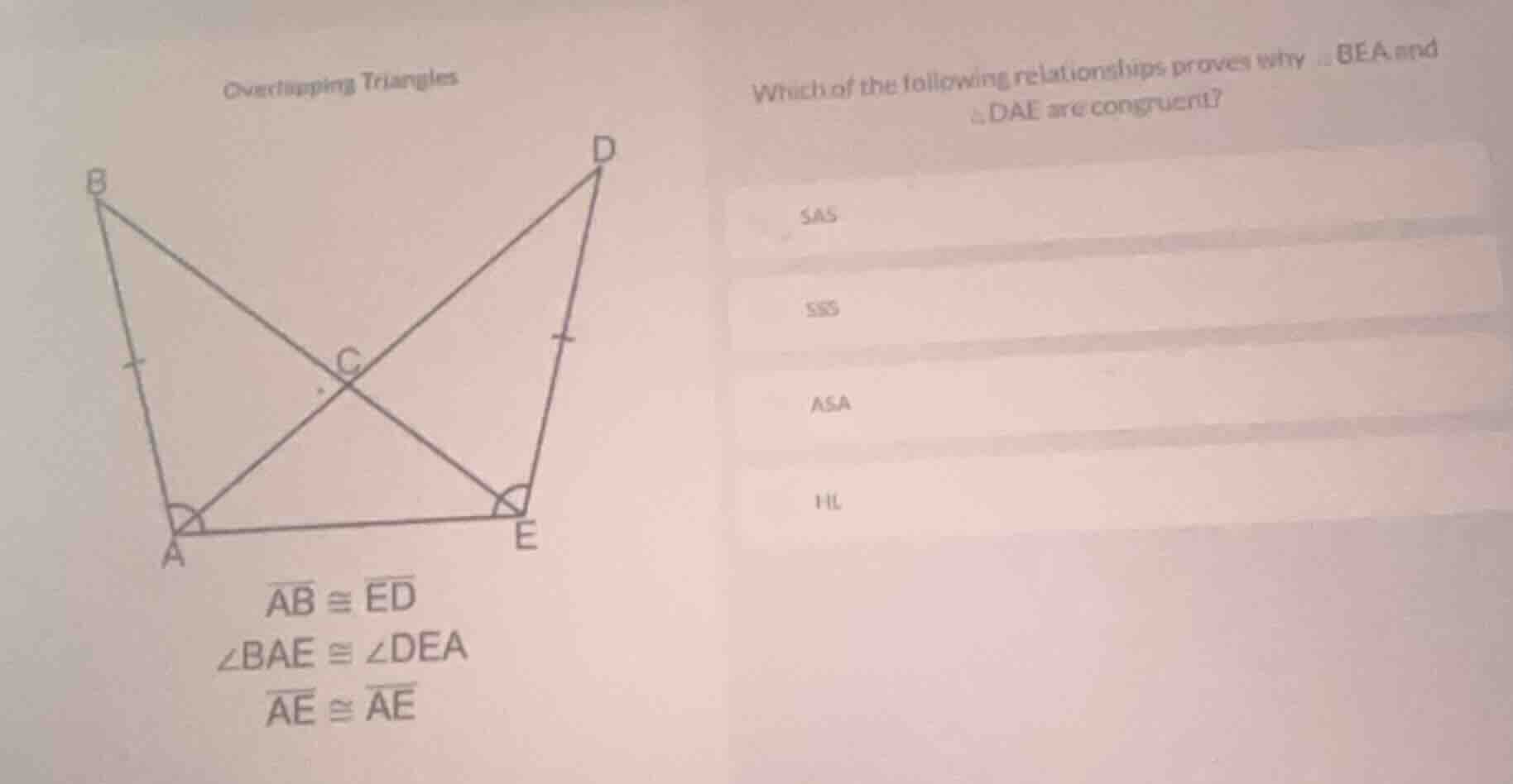 overlapping triangles which of the following relationships proves why \…
