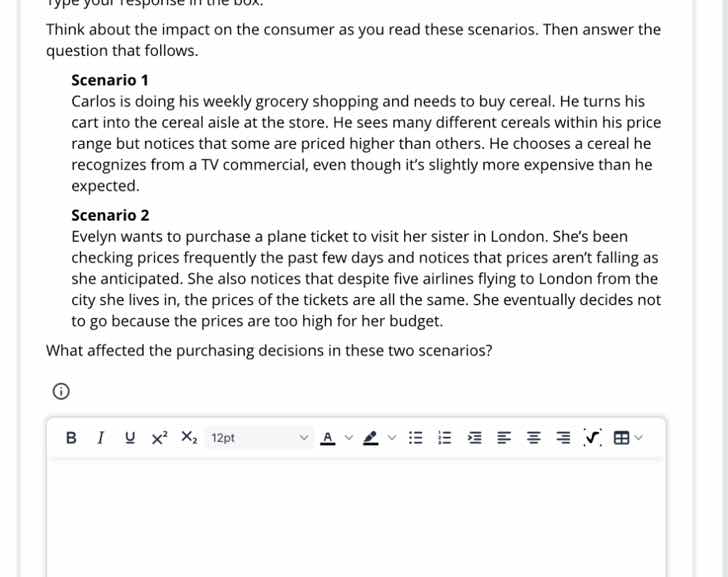 think about the impact on the consumer as you read these scenarios. the…