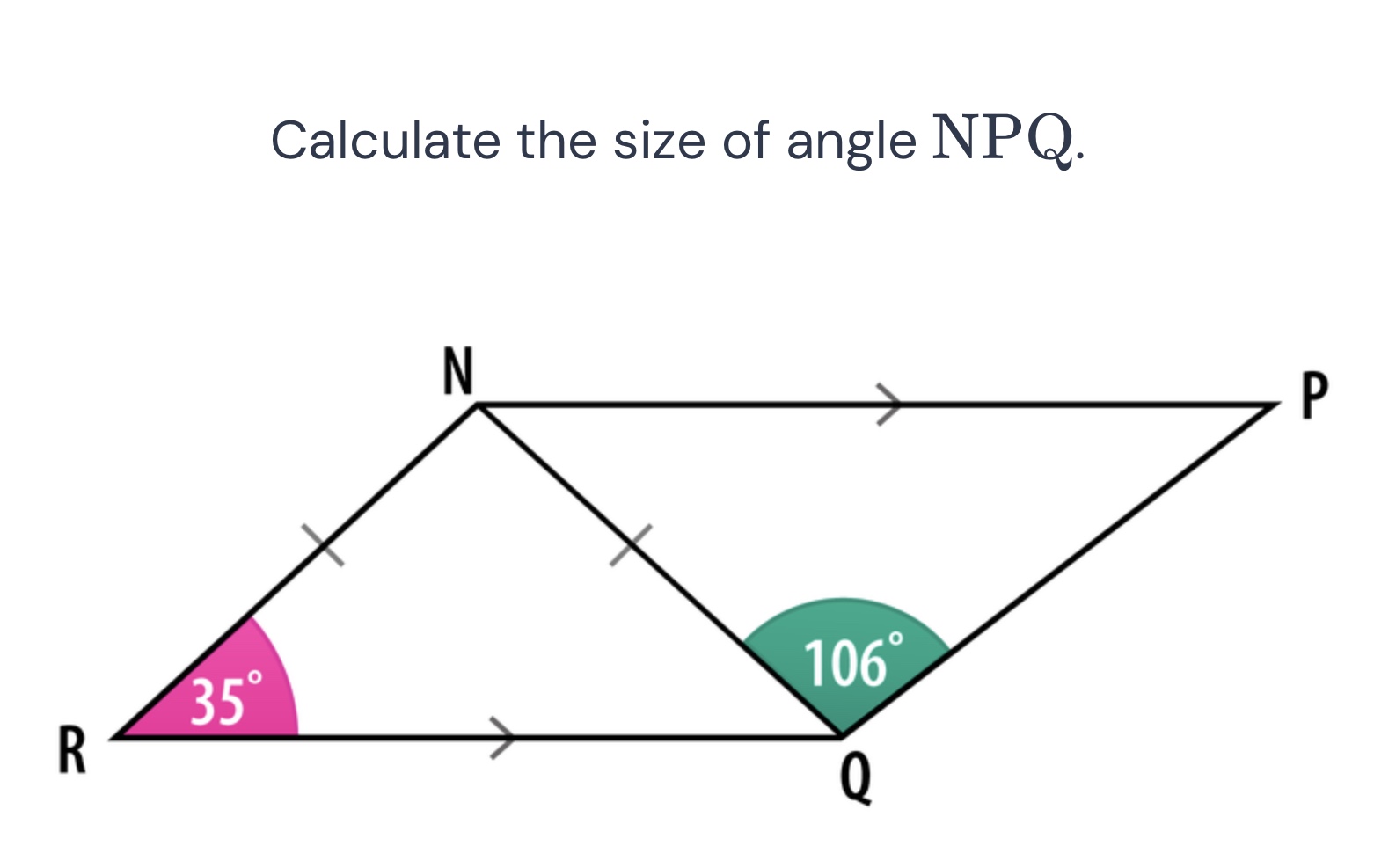 calculate the size of angle \\(npq\\).