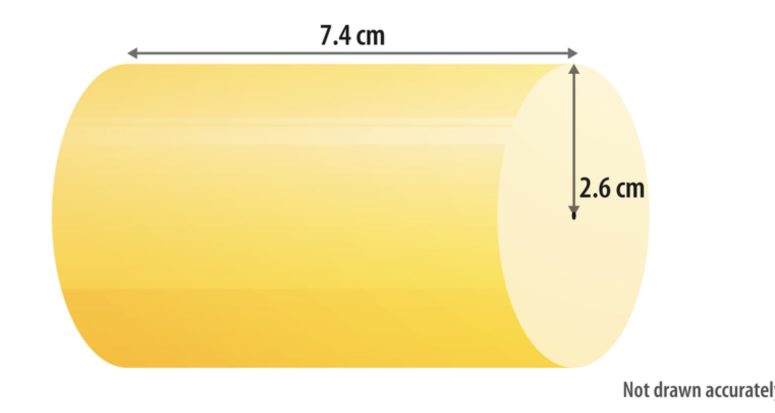 7.4 cm 2.6 cm not drawn accurately