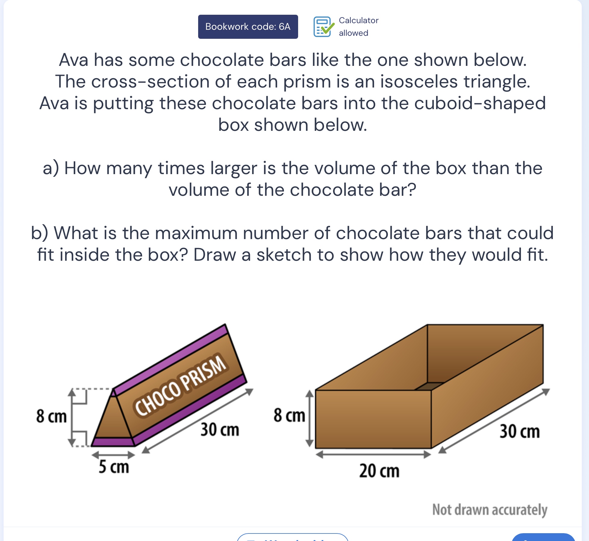 bookwork code: 6a calculator allowed ava has some chocolate bars like t…