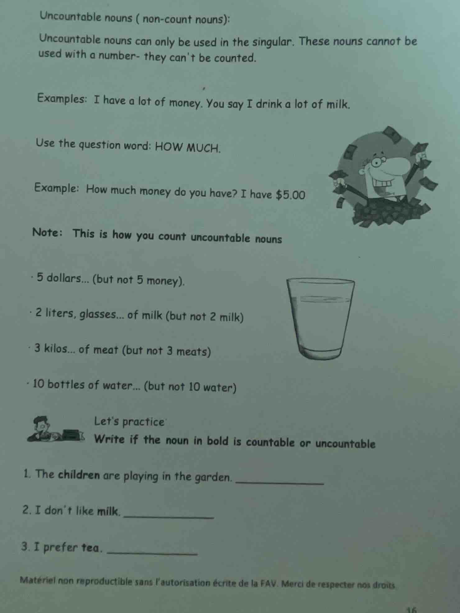 uncountable nouns (non-count nouns): uncountable nouns can only be used…