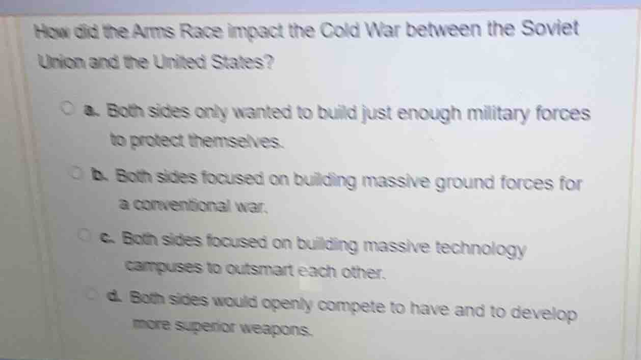 how did the arms race impact the cold war between the soviet union and …