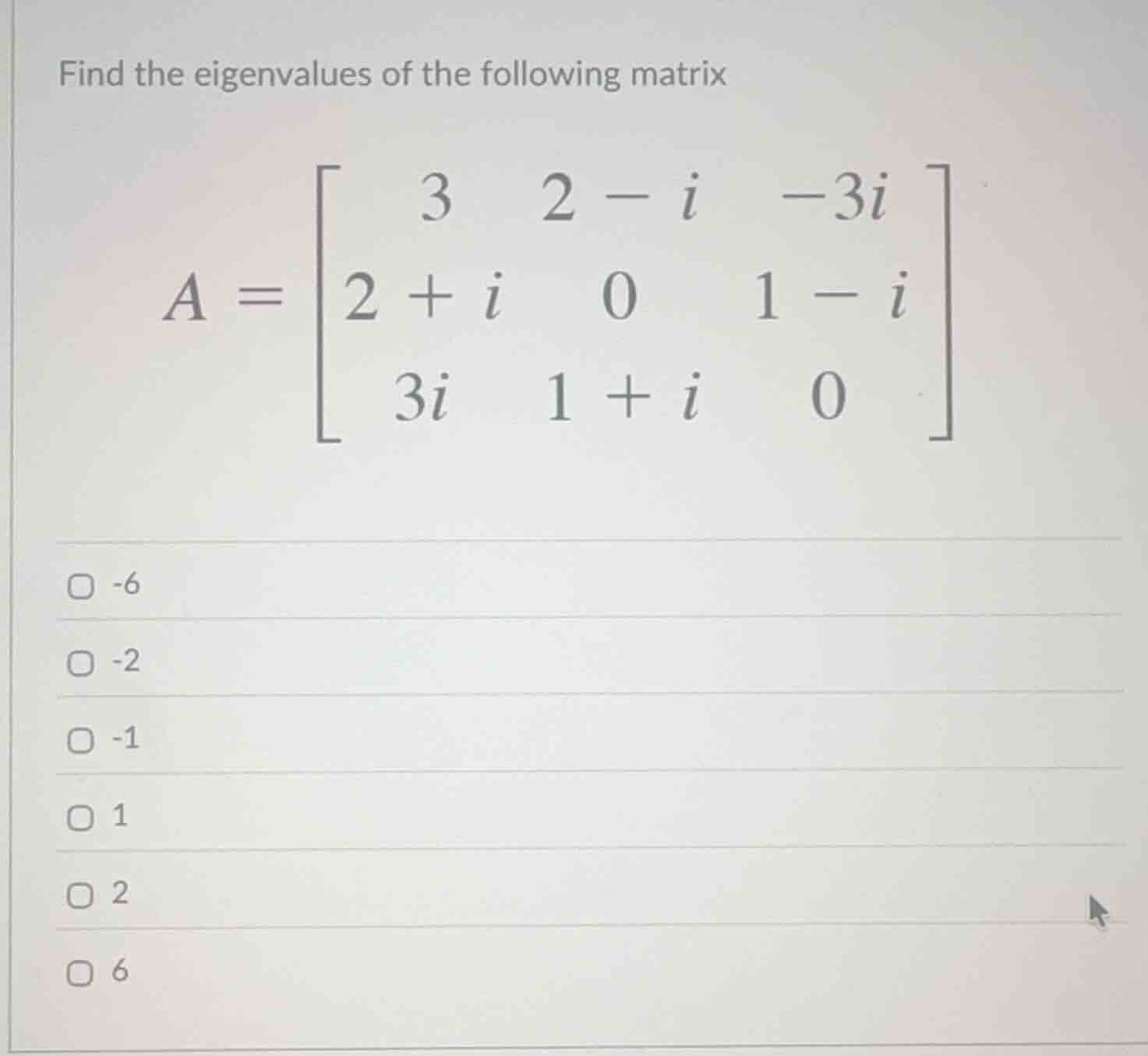 find the eigenvalues of the following matrix \\a = \\begin{bmatrix} 3 &…