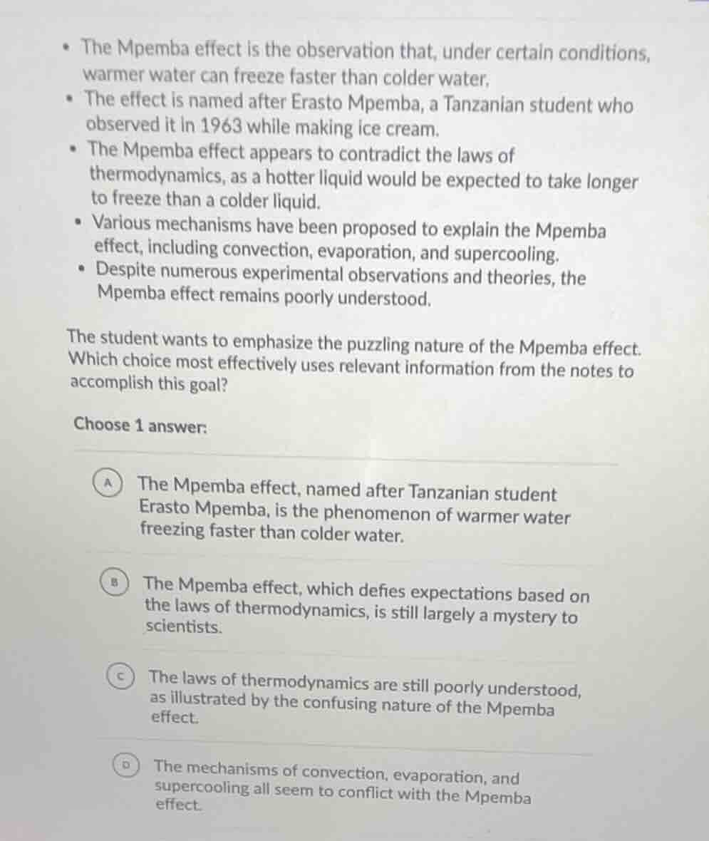 • the mpemba effect is the observation that, under certain conditions, …