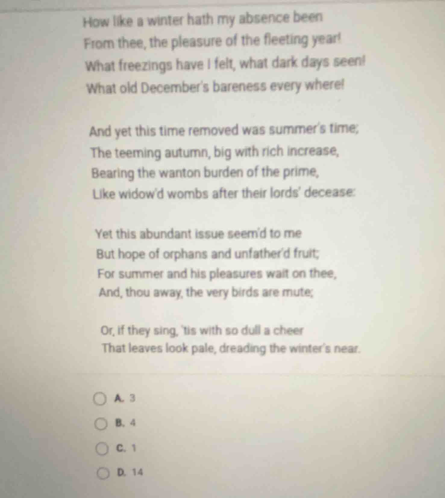 how like a winter hath my absence been from thee, the pleasure of the f…