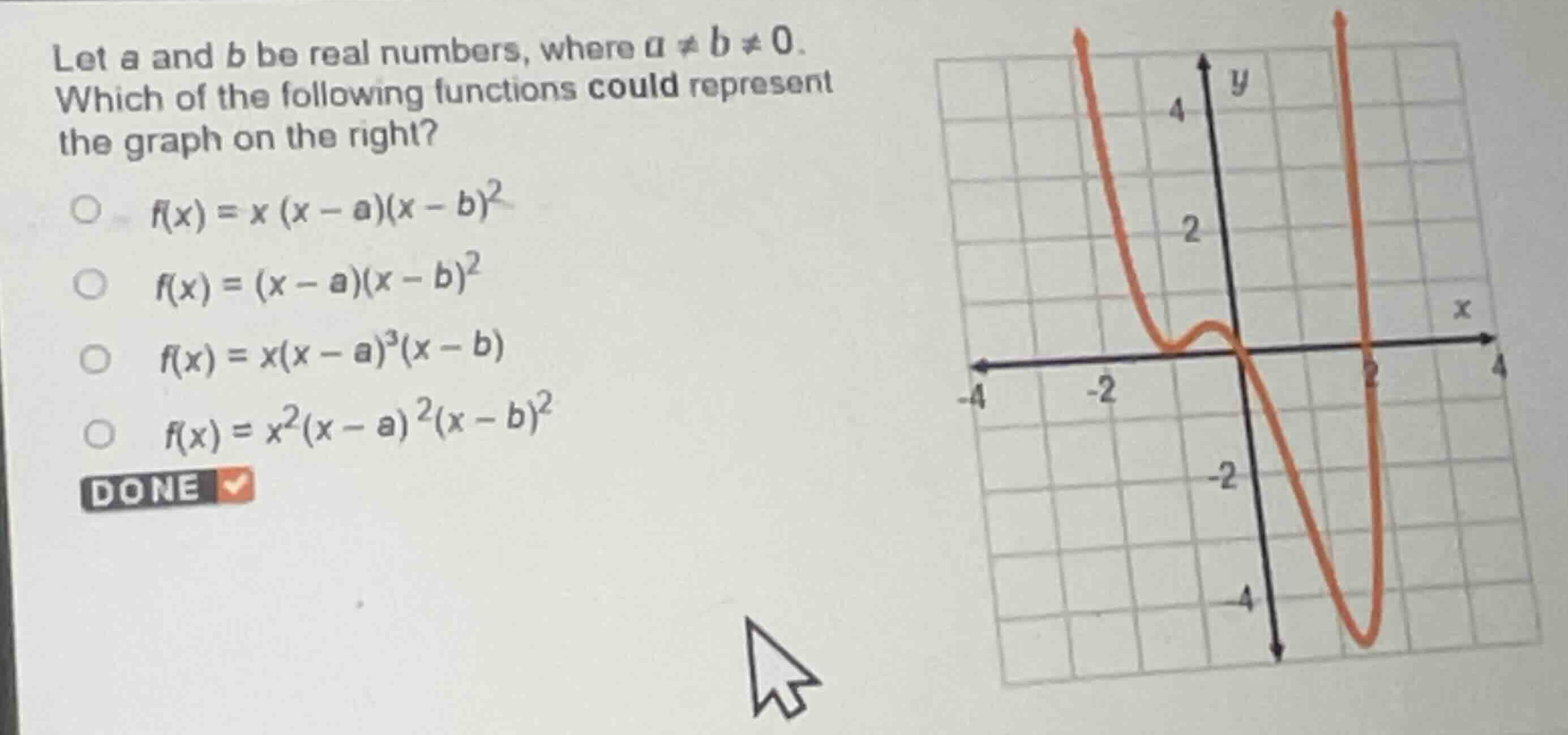 let a and b be real numbers, where a \ eq b \ eq 0. which of the follow…