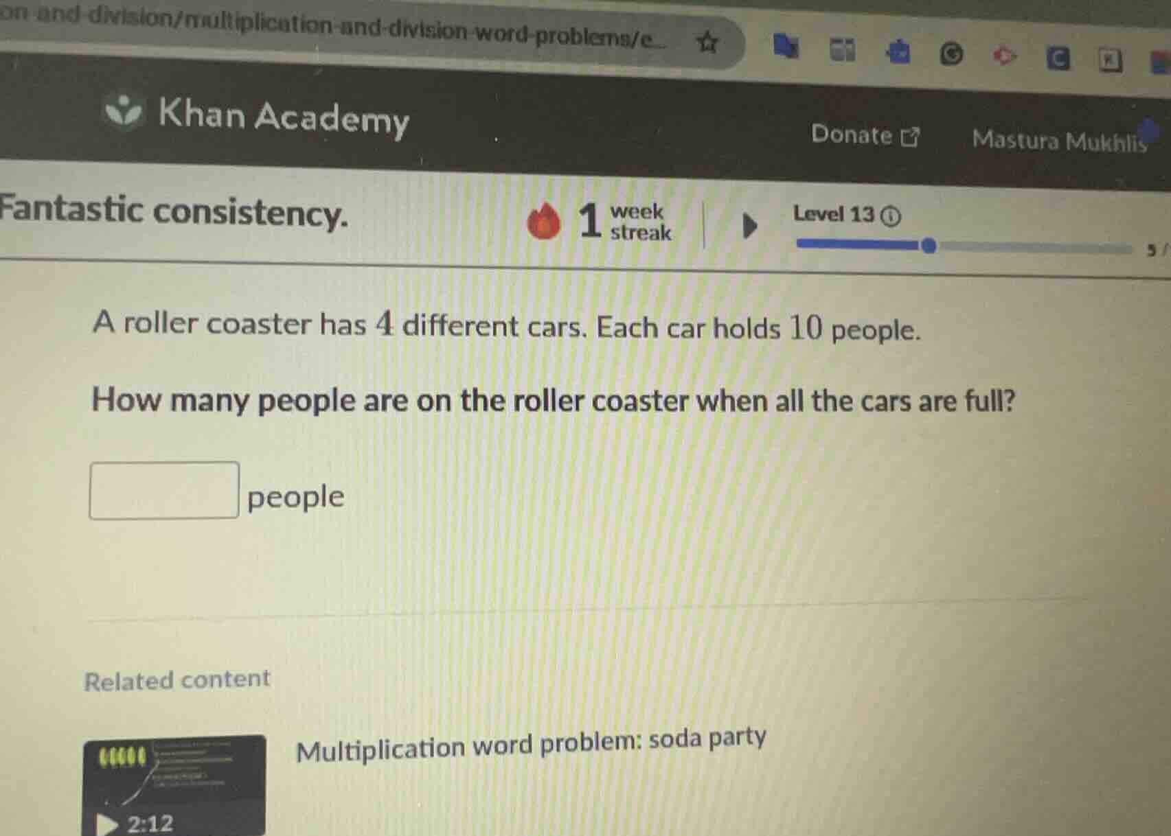 a roller coaster has 4 different cars. each car holds 10 people. how ma…