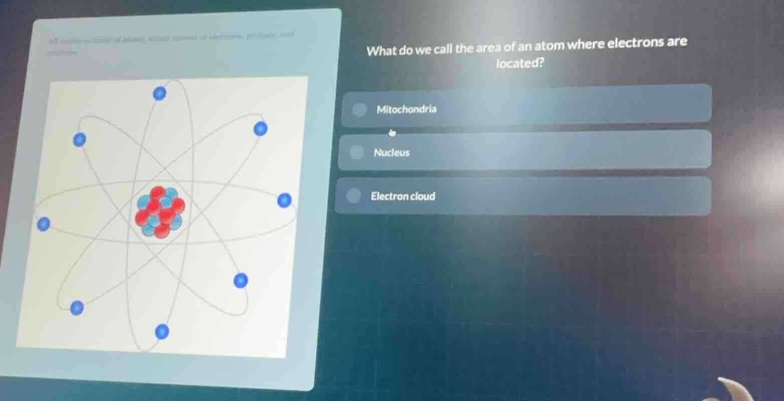 what do we call the area of an atom where electrons are located? mitoch…