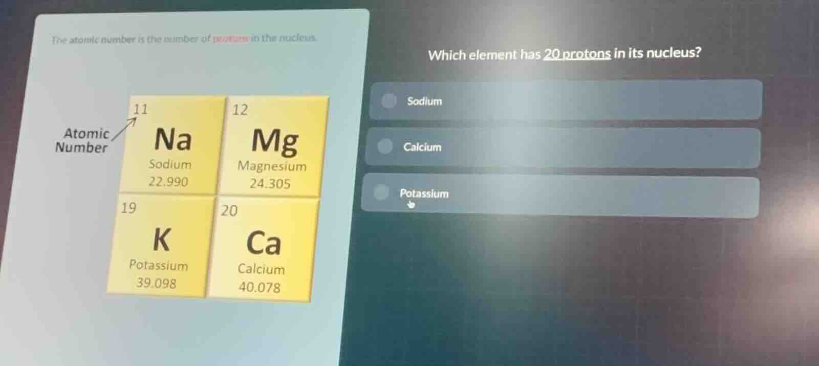 the atomic number is the number of protons in the nucleus. which elemen…