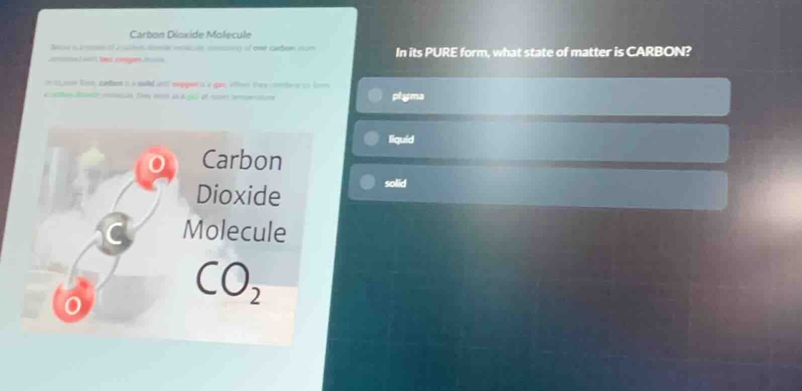 carbon dioxide molecule below is a model of a carbon dioxide molecule, …