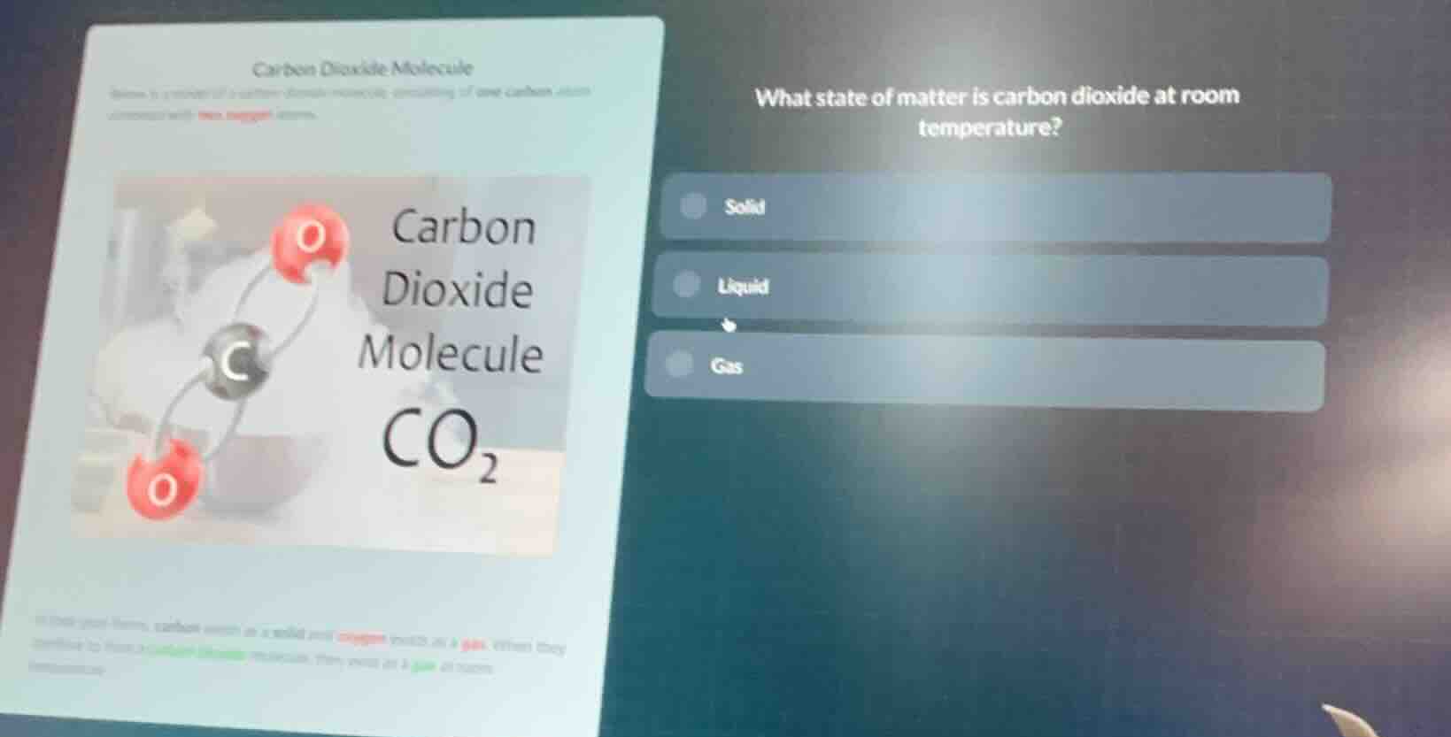 what state of matter is carbon dioxide at room temperature? solid liqui…