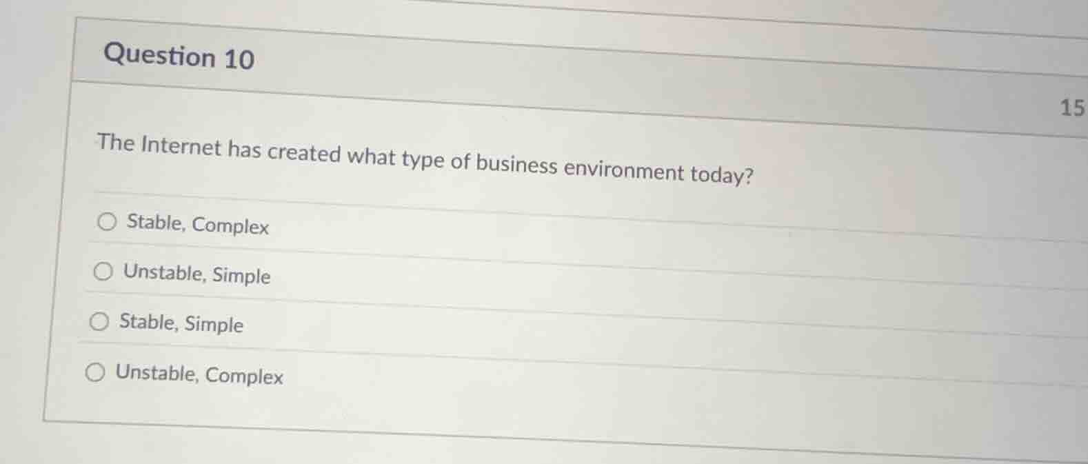 question 10 the internet has created what type of business environment …