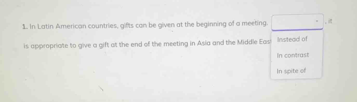 1. in latin american countries, gifts can be given at the beginning of …