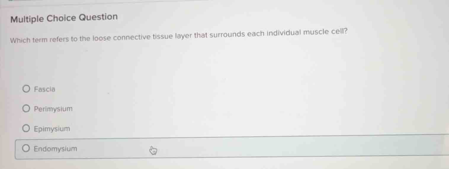 multiple choice question which term refers to the loose connective tiss…