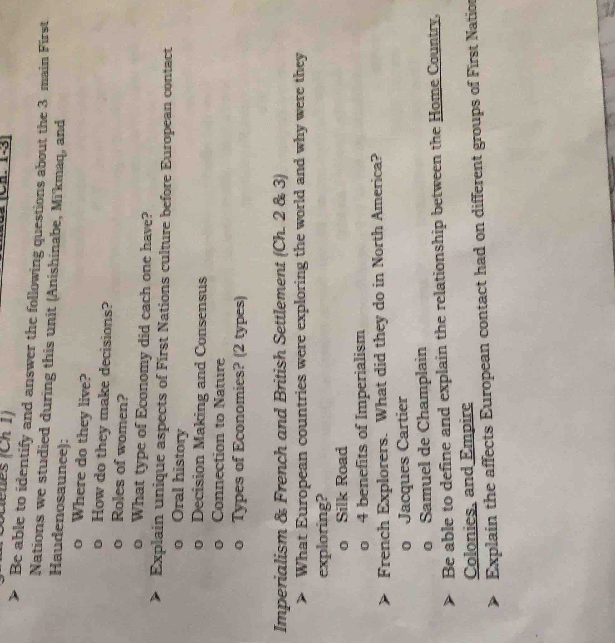 be able to identify and answer the following questions about the 3 main…