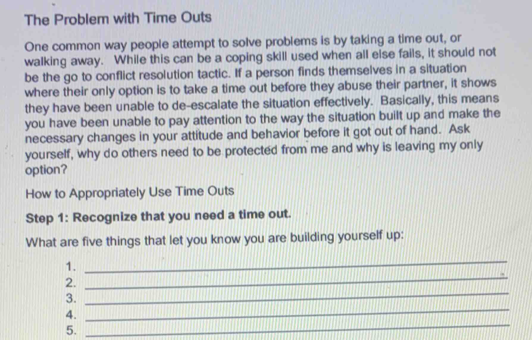 the problem with time outs one common way people attempt to solve probl…