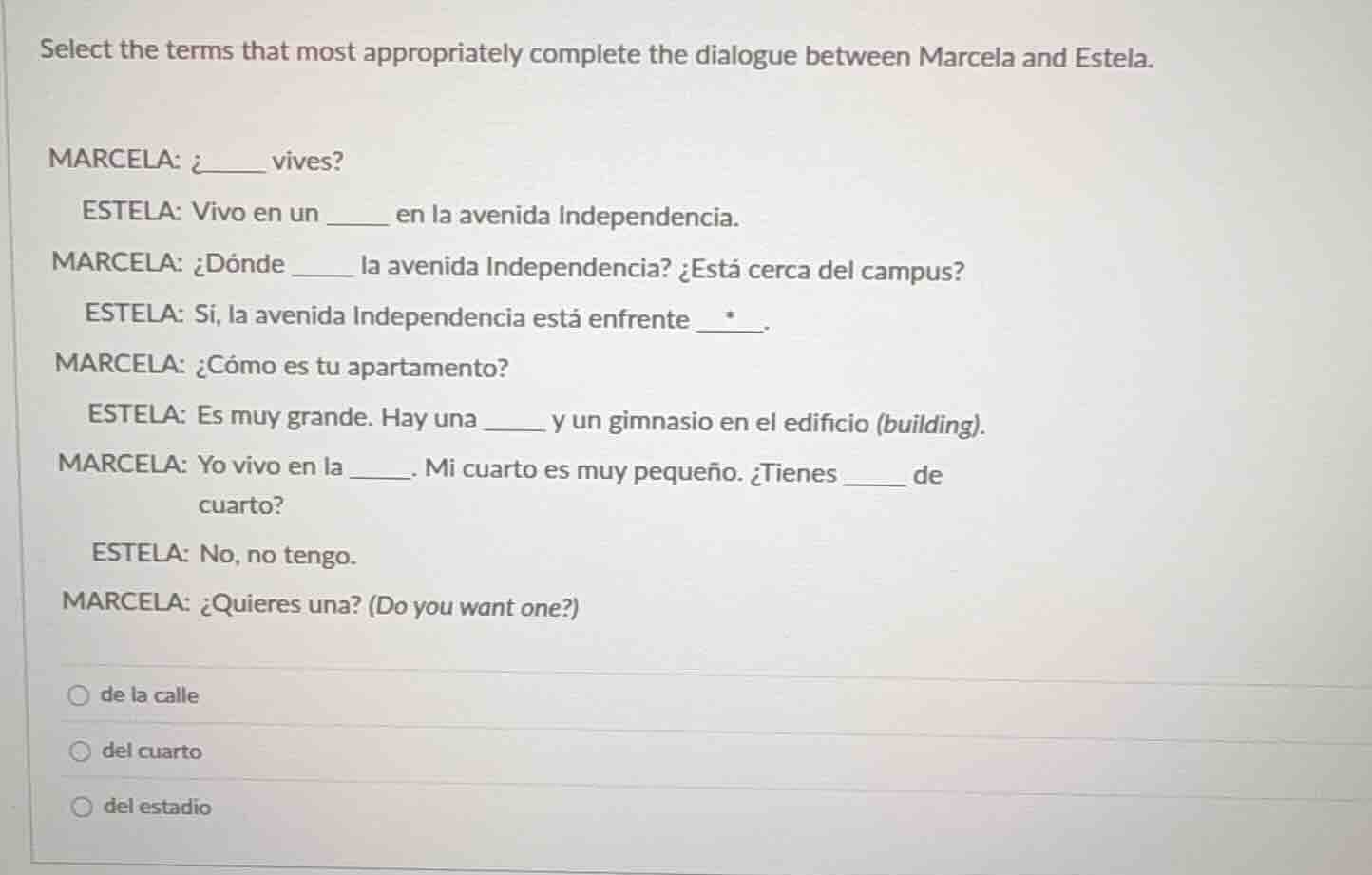select the terms that most appropriately complete the dialogue between …