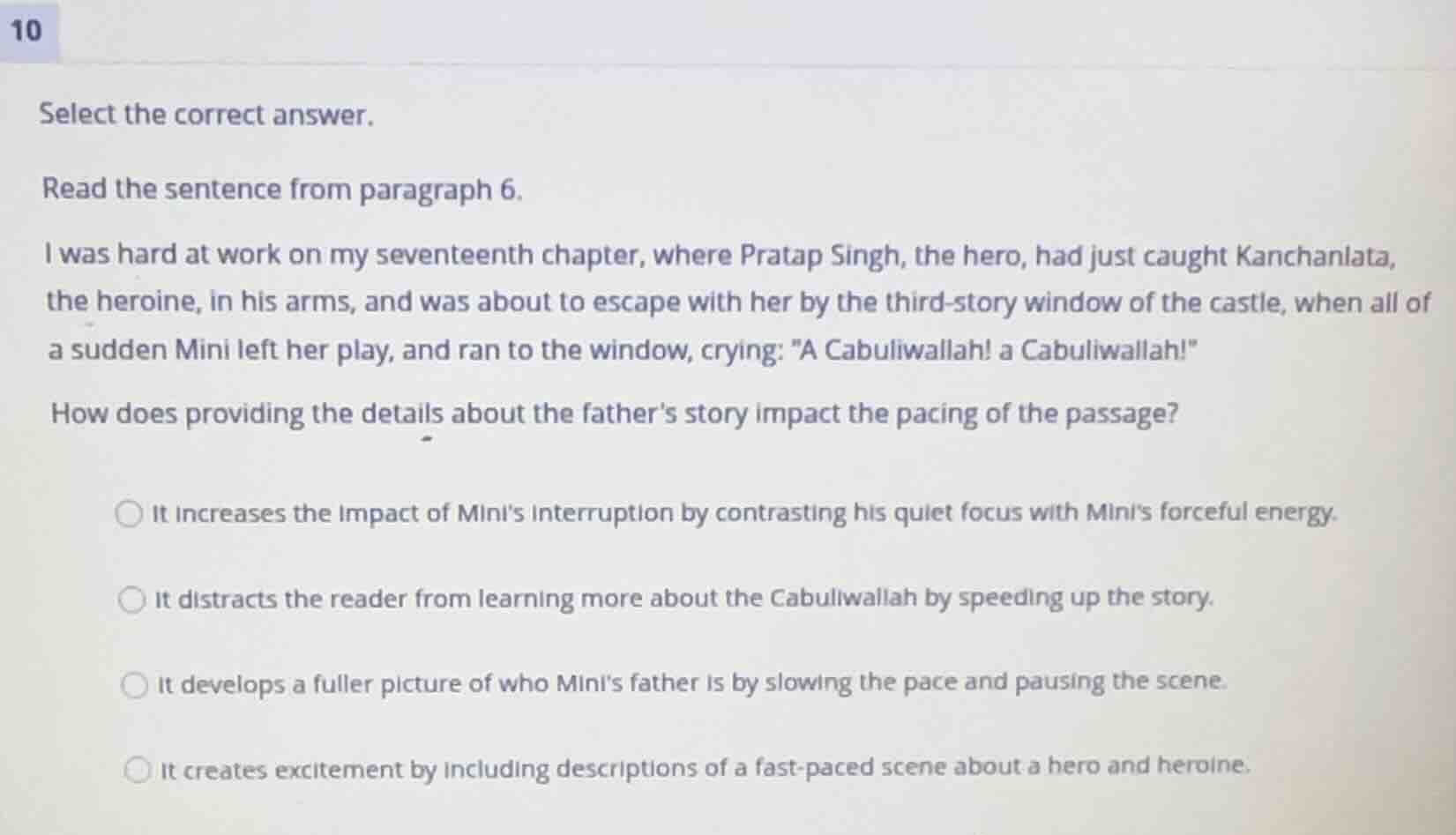 select the correct answer. read the sentence from paragraph 6. i was ha…