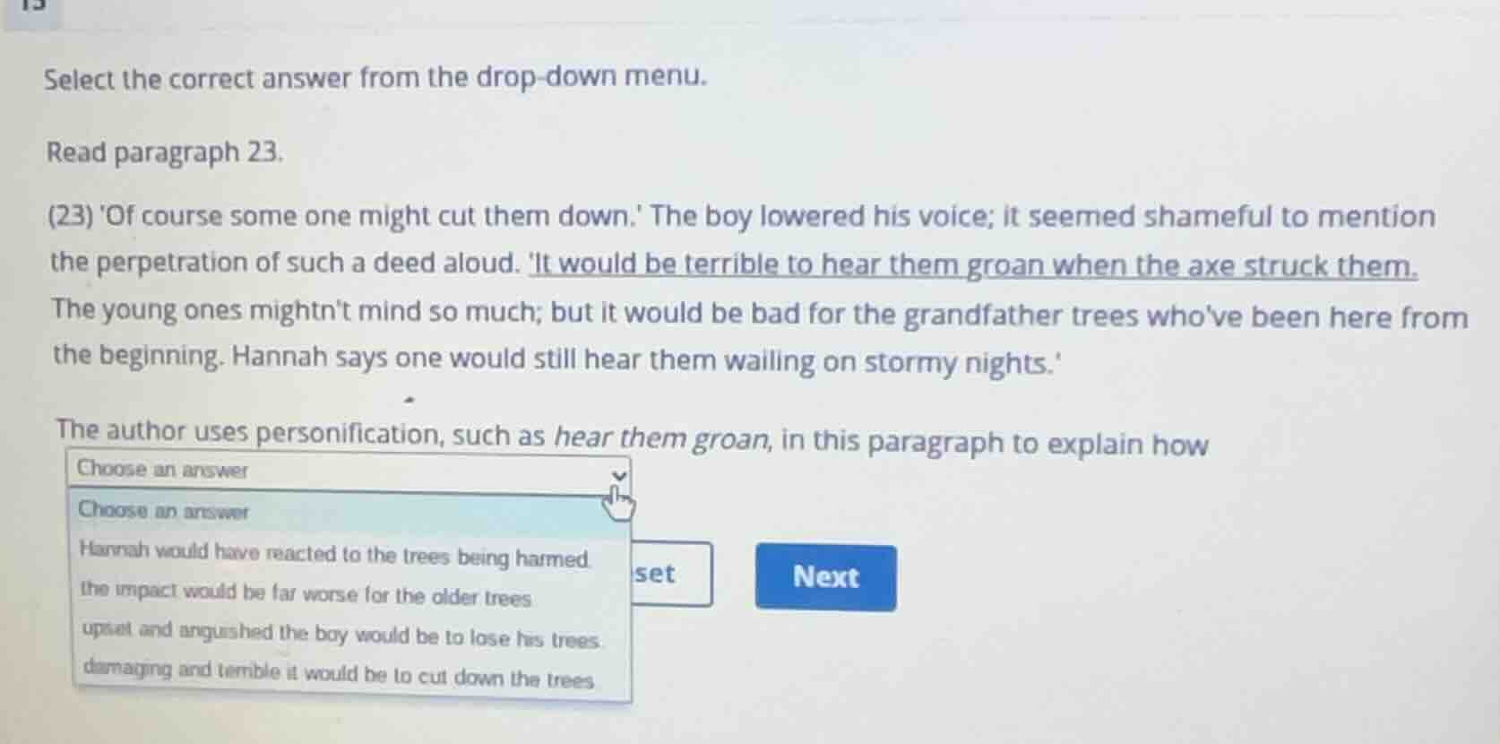 select the correct answer from the drop-down menu. read paragraph 23. (…