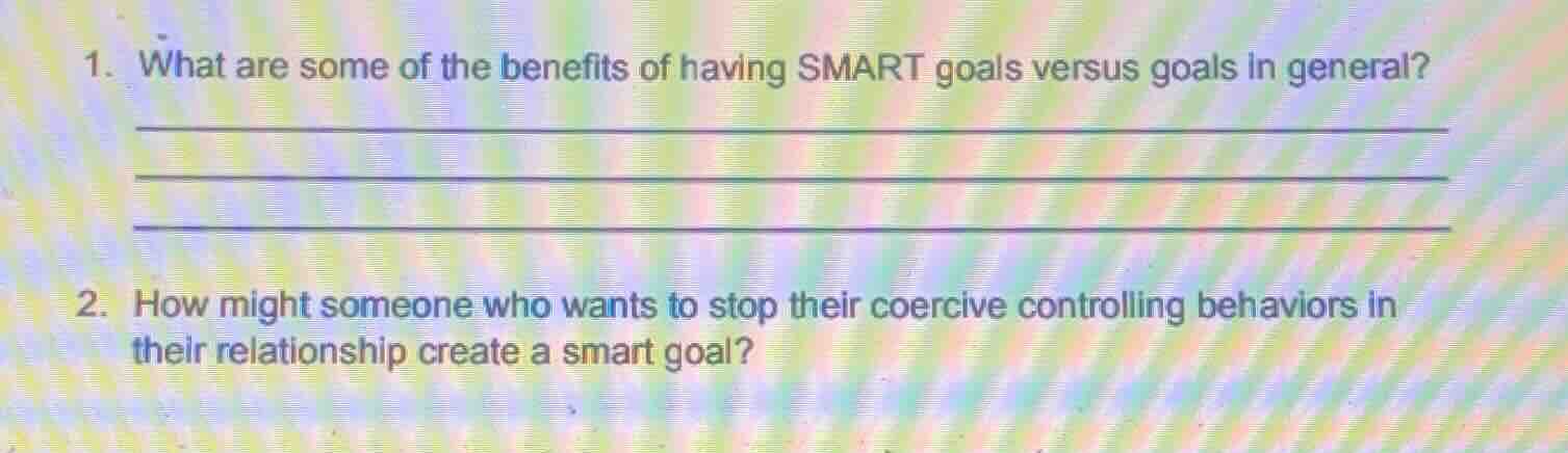 1. what are some of the benefits of having smart goals versus goals in …