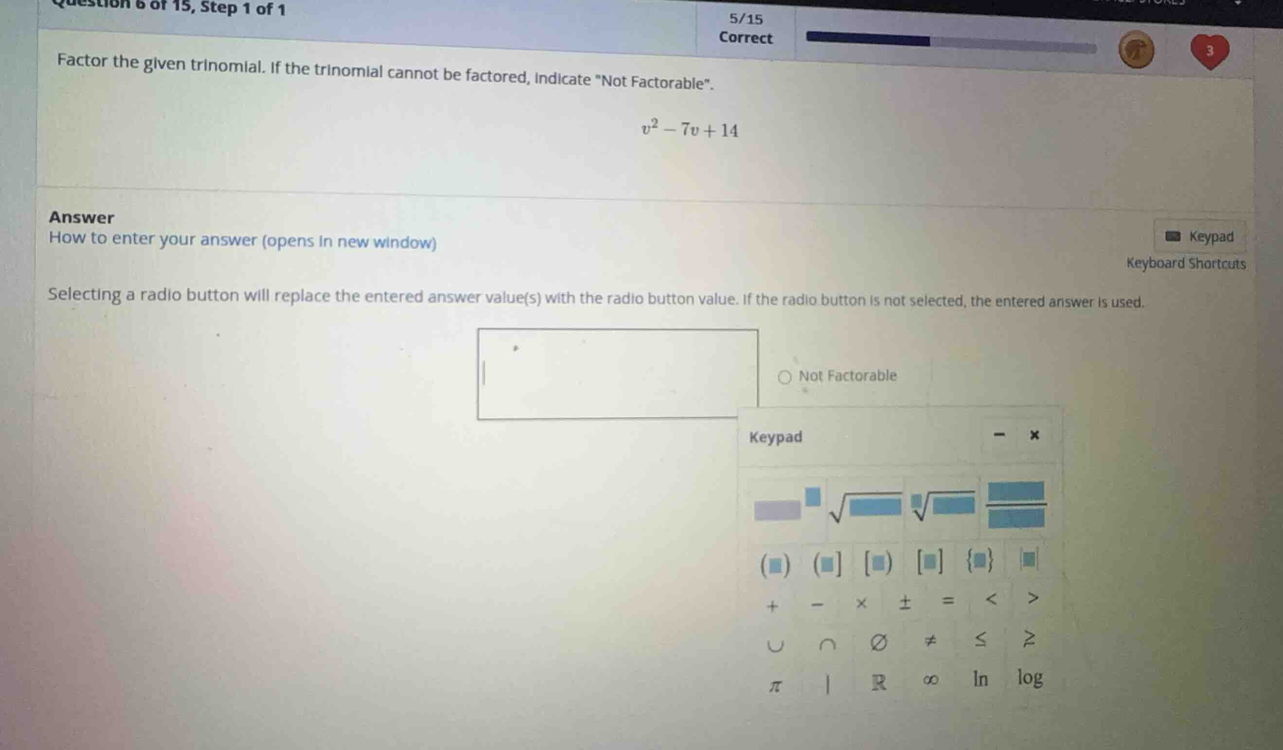 factor the given trinomial. if the trinomial cannot be factored, indica…
