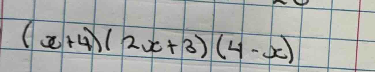\\((x+4)(2x+3)(4-x)\\)